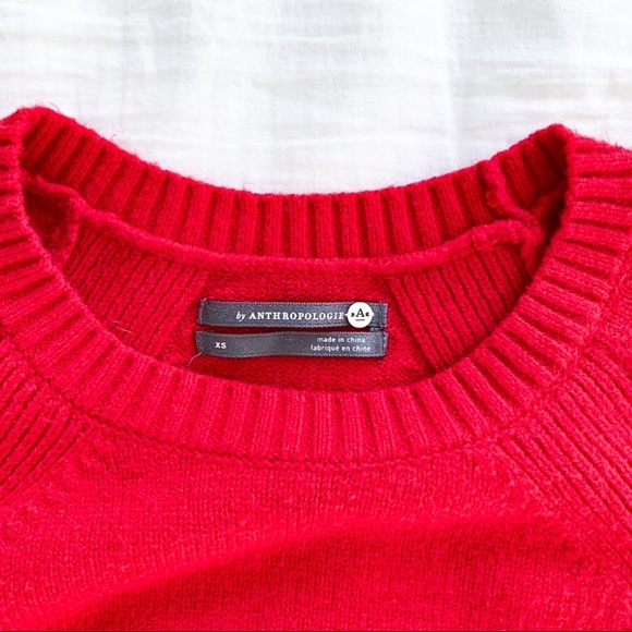 Anthropologie red Rebekah knit tunic sweater size XS - Picture 7 of 8